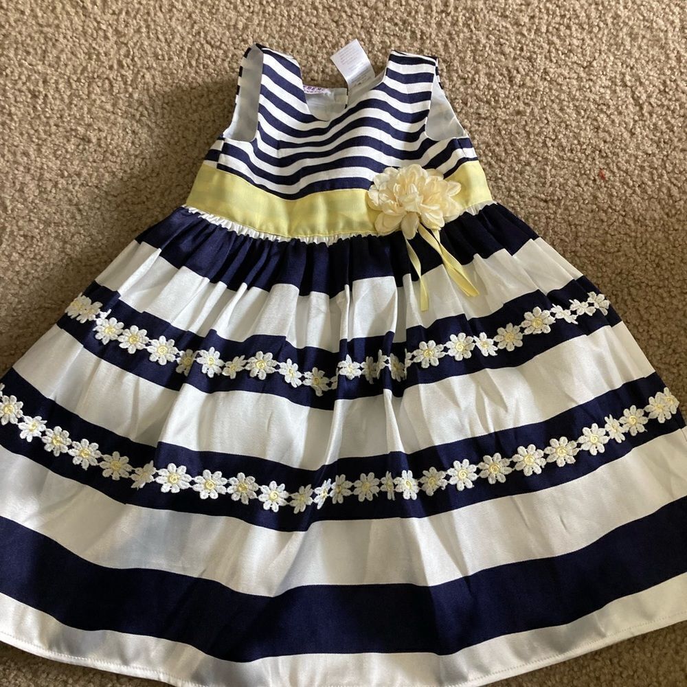 Toddler Girls Striped Flower Dress